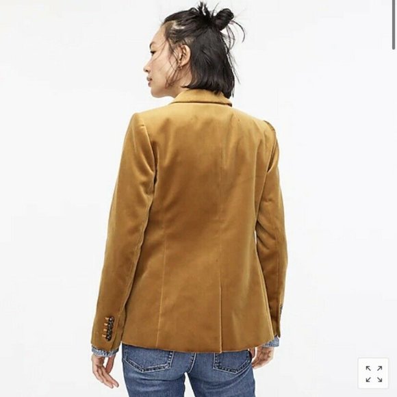 NWT! J.Crew Women's (J8978) Parke Blazer in Velvet (Golden Brandy Gold) - Picture 4 of 7